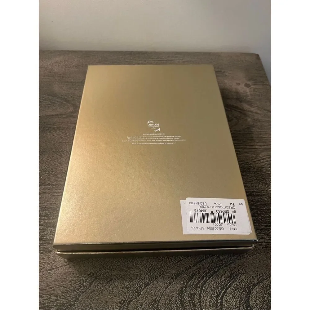 Giorgio Armani Leather Card Holder & Key Ring Gift Set – Made in Italy